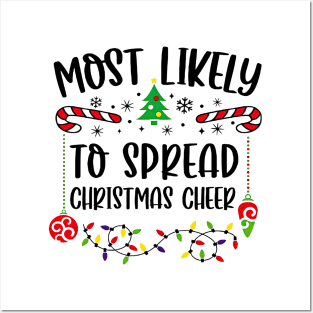 Most Likely To Spread The Christmas Cheer Funny Christmas Posters and Art